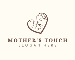 Mother Baby Maternity Heart logo design