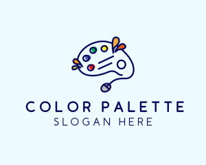 Computer Mouse Paint Palette logo design