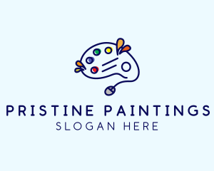 Computer Mouse Paint Palette logo design