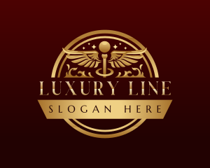 Luxury Medical Caduceus logo design