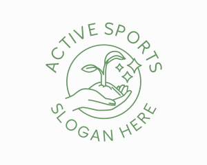 Hand Sprout Plant logo