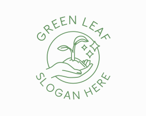 Hand Sprout Plant logo