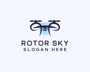 Drone Lens Quadcopter logo design