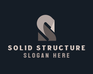 Origami Fold Structure Letter S logo design