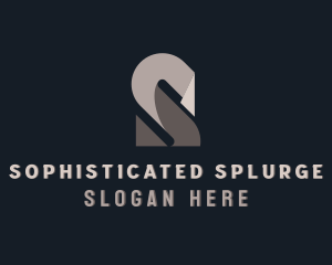 Origami Fold Structure Letter S logo design