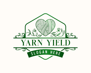 Floral Heart Yarn  logo design