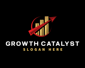 Arrow Graph Growth logo design