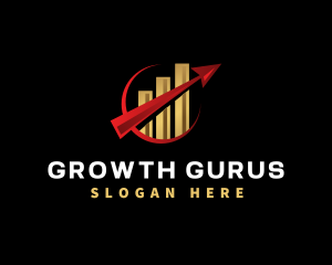 Arrow Graph Growth logo design