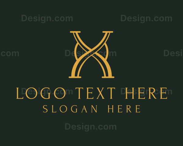 Elegant Golden Letter X Logo