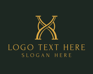 Elegant Golden Letter X logo