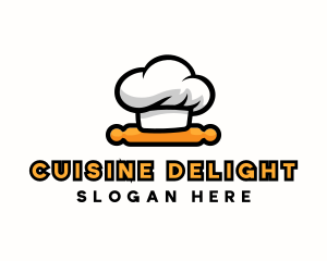 Chef Hat Rolling Pin logo design