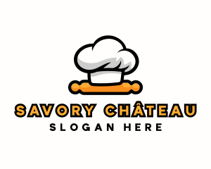 Chef Hat Rolling Pin logo design