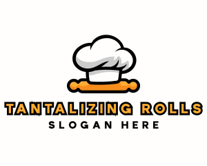 Chef Hat Rolling Pin logo design