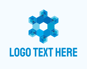Geometric Hexagon Snowflake logo