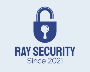 Blue Security Lock  logo design