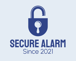 Blue Security Lock  logo design