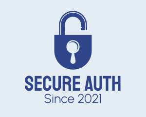 Blue Security Lock  logo design