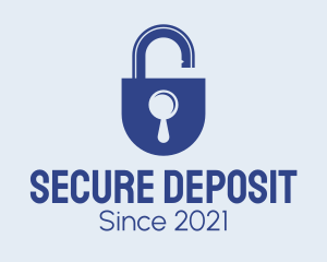 Blue Security Lock  logo design