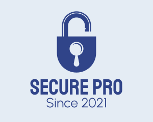 Blue Security Lock  logo design