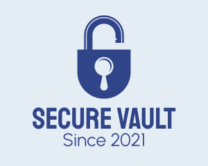 Blue Security Lock  logo design