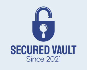 Blue Security Lock  logo design