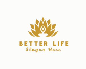 Gold Wellness Lotus Spa logo design