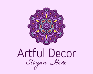 Purple Floral Decor  logo design