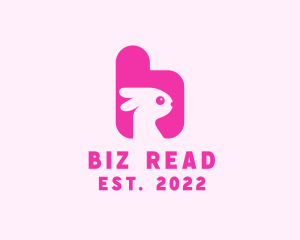 Pink Bunny Letter B logo design