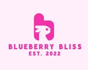 Pink Bunny Letter B logo design