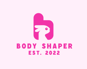 Pink Bunny Letter B logo design