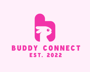 Pink Bunny Letter B logo design