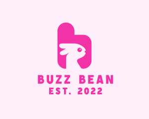 Pink Bunny Letter B logo design