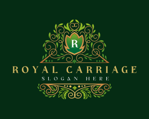 Luxury Royal Leaf Shield logo design