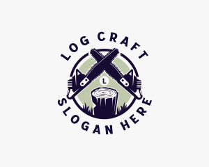 Chainsaw Logging Woodwork logo design