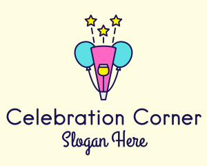 Celebration Balloon Stars logo design