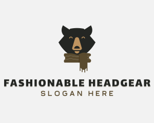 Bear Scarf Fashion logo design