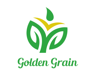 Rice Grain Leaf Outline logo design