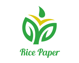 Rice Grain Leaf Outline logo design