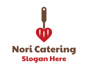 Heart Spatula Diner  logo design