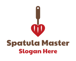 Heart Spatula Diner  logo design