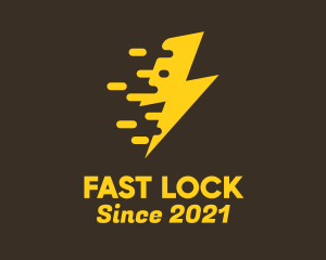 Yellow Fast Lightning logo design