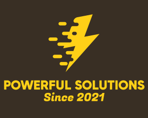 Yellow Fast Lightning logo design