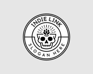 Hipster Hops Skull logo
