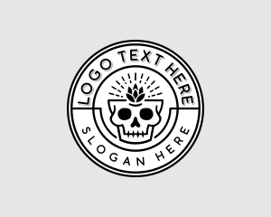 Indie - Hipster Hops Skull logo design