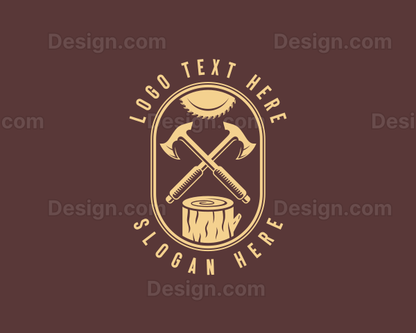 Axe Lumberjack Woodwork Logo