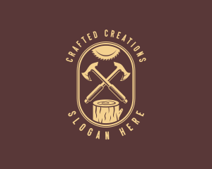 Axe Lumberjack Woodwork logo design