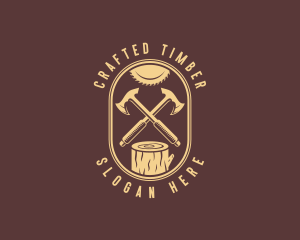 Axe Lumberjack Woodwork logo design