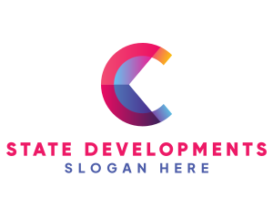 Colorful Business Letter C logo design