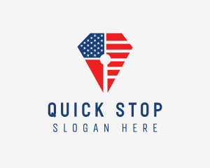 American Flag Pen Logo