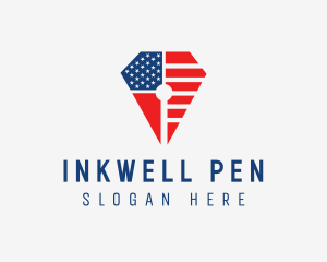 American Flag Pen logo design